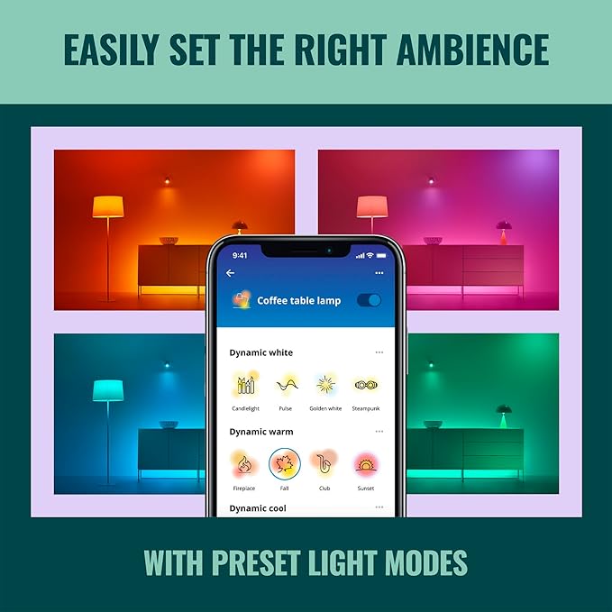 WiZ Connected Smart Light Strip, Sunset/Sunrise Automation, Preset Modes, Control with Voice or App, Full Color RGB Lighting, Voice Control, 50ft Cut to Fit - Image 4