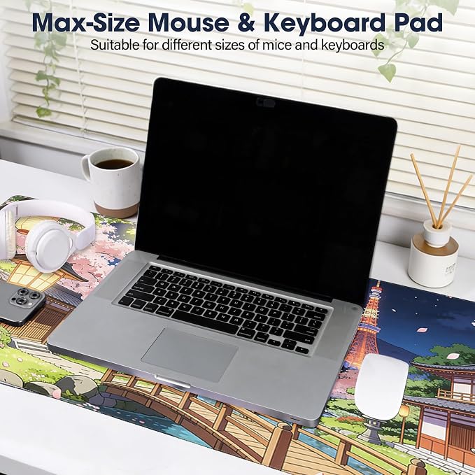 Durable Desk Pad 31.5x15.7 Inch - Thick XXL Mouse Pad, Bridge | Anti Fray Stitched Edges Natural Rubber Base Smooth Fabric Top - Image 6