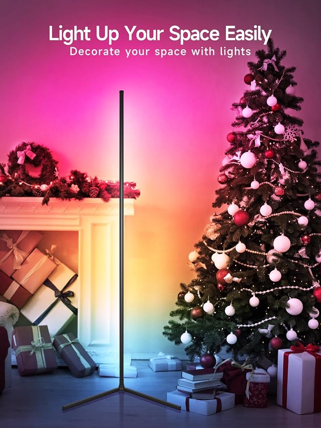 Tyute Floor Lamp, RGB LED Corner Lamp with Music Sync, Smart App and Remote Control Color Changing Ambience Light, 16 Million Colors Standing Lamp for Bedroom Living Room Gaming Room (2pcs) - Image 5