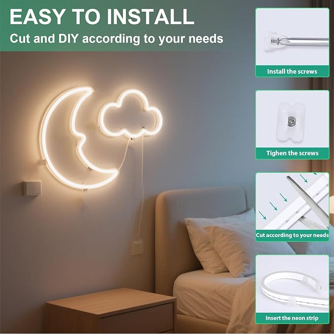 3.28FT Warm Neon Light Strip, 5V USB Led Strip Lights with Touch Controller, Flexible Neon Rope Lights for Bedroom, Party, Home Decor - Image 5