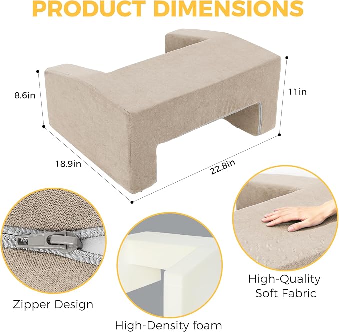 Reading Pillow for Gaming Lap Desk Pillow for Laptop Memory Foam Bed Desk for Reading Working Crocheting Gaming Arm Rest on Bed/Sofa/Floor/Couch/Car (Beige) - Image 6