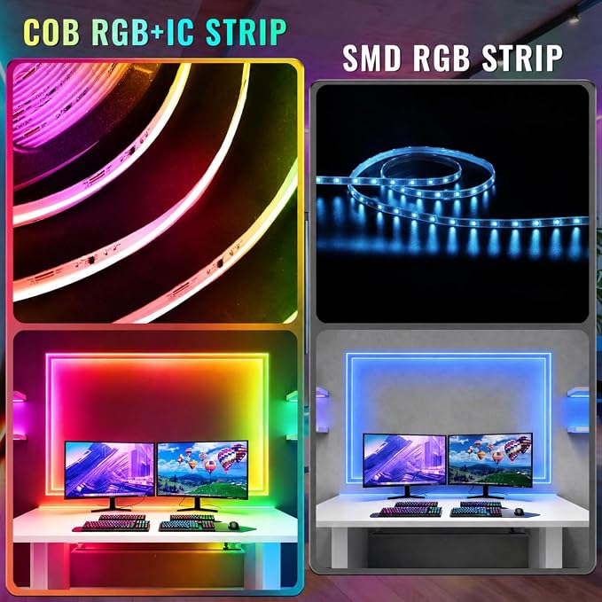 65.6FT RGB+IC COB LED Strip Lights, Color Changing Lights - Image 3