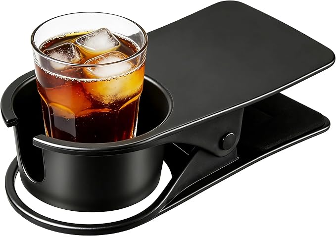 Desk Clip Cup Holder, Cup Holders for Table, Phone Slot, 3" Opening by Aisle3Essentials