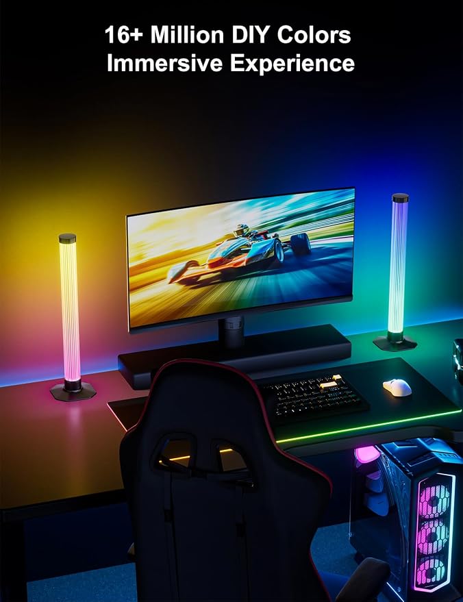 RGB Light Bar, 17" LED Light Bar 360 Degree Emitting, APP Control USB Powered, Color Changing TV Backlight,Monitor Backlights with Music Sync, Ambient Lighting for Desk, PC, Gaming, Party - Image 6