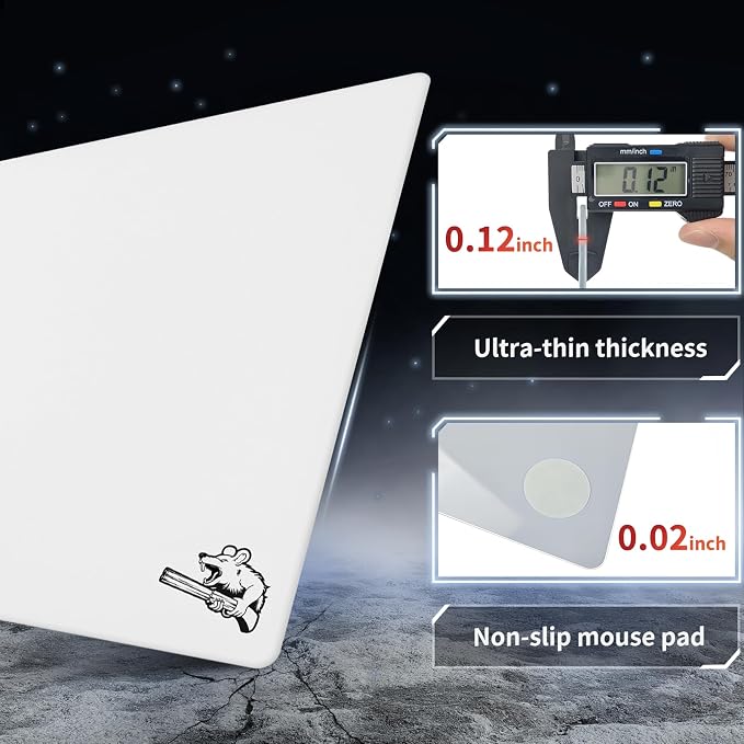 Glass Gaming Mouse Pad, 320mm x 360mm, FPS Game, Special Tempered Glass, Durable, 3mm Thick, Accurately and Quickly Target Your Opponents (320mm x 360mm, White) - Image 5