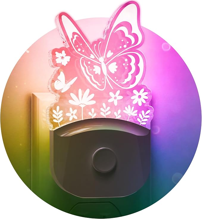 L LOHAS LED Kids Night Light, Butterfly Night Light for Kids, Colored Mode by LLOHASLED