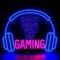 Kavaas Gaming Neon Sign, Can't Hear You I'm Gaming Headset LED Sign for Game Room Wall Decor - Headphone Neon Light Signs - Best Gamer Gifts for Teen Boys, Kids by Kavaas