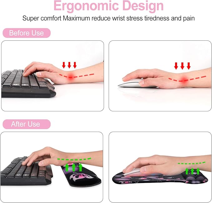 ToLuLu Keyboard Wrist Rest Pad Ergonomic Mouse Pad Set, Cute Mousepad - Image 5