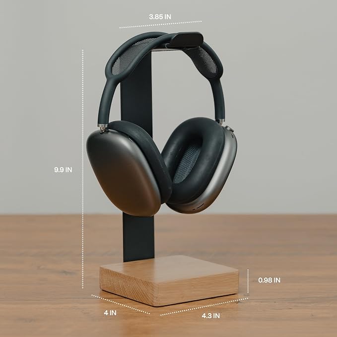 COREMINDED Universal Headphone Stand for Desk, Oak Wood Headset Holder | Fits All Headphones incl AirPods Max, Heavy Duty Solid Wood, Sturdy & Stable, Gaming Headset Organizer, Gift Ready Box - Image 5