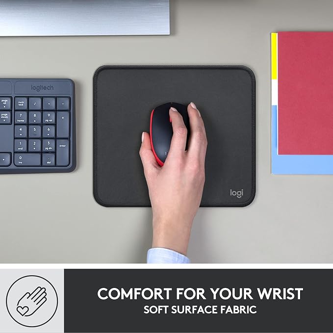 Logitech Studio Series Small Mouse Pad, Anti-Slip 9x8 Inches, Graphite | Anti-slip rubber base, easy gliding surface, durable materials, portable design, for computers - Image 6