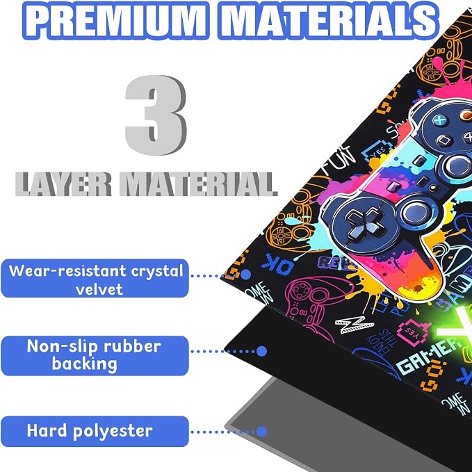 Gaming Chair Mat for Hardwood Floor 36"X 48" Heavy Duty Office Desk Chair Rug for Under Game Rolling Chairs Computer Decor Protect Mats Low Pile Non-Slip Rubber for Carpet & Tile Floor-Game - Image 5