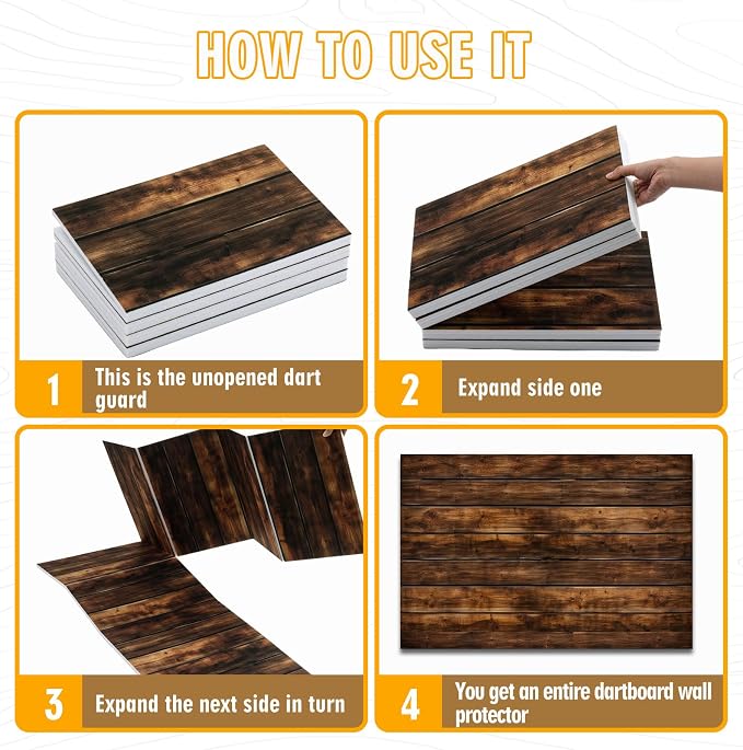 Hahafelt Felt Wood Grain Dart Board Wall Protectors Square Dart Board Backing Tiles Dartboard Backboard Cork Backboards Alternative - Image 3