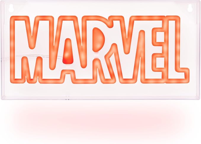Paladone Marvel LED Neon Logo Light Sign - Wall Mountable or Free Standing - Offially Licensed Marvel Room Decor & Gift by Paladone
