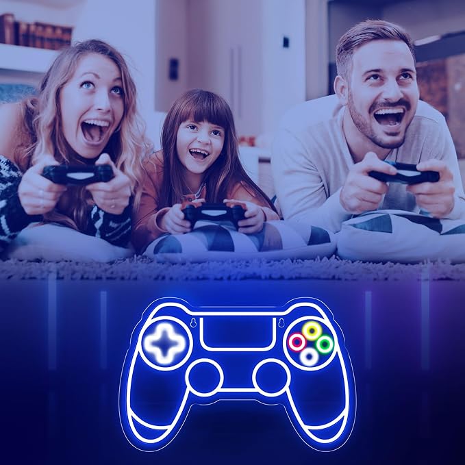 Gamer Neon Sign, Gamepad Shaped LED Neon Sign for Gamer Room Decor, Gaming Neon Sign for Boys Room Decor, Neon Gaming Sign for Gaming Wall Decor, USB Powered Gamer Gifts for Teens, Boys, Kids - Image 5