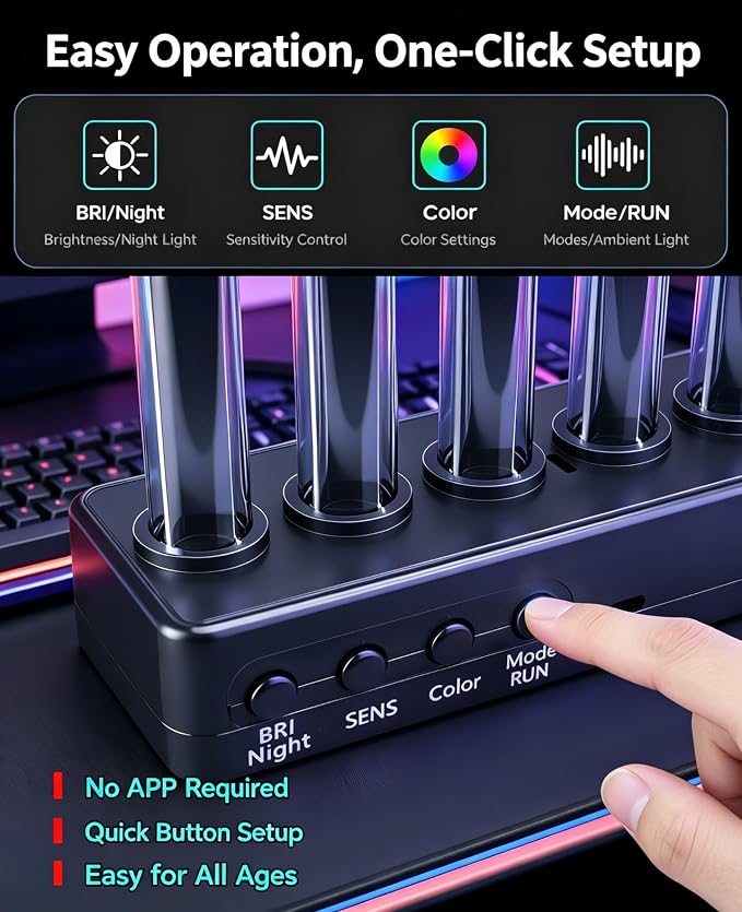 Audio Music Visualizer, Sound Pickup Spectrum Analyzer,Sensing Sound Modulation LEDs Sound Control Light, LED Music Audio Visualizer for Gaming Room Car Decoration, for Ambient Lighting - Image 2
