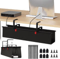 Under Desk Cable Management Tray, 28" Fabric Wire Cord Organizer, Black by JOLENSOY