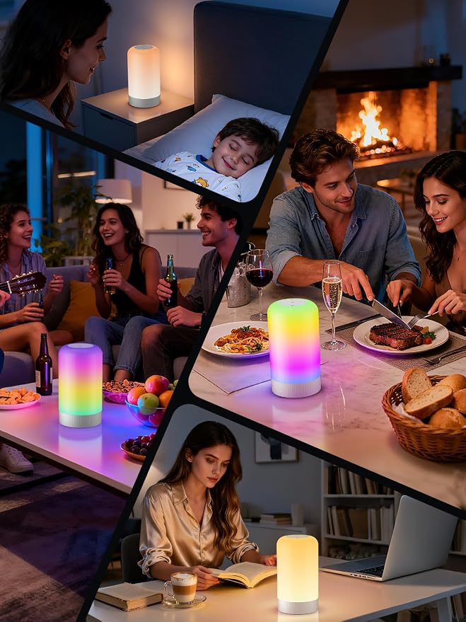 RGBICWW Smart Table Lamp, Touch Bedside Lamp LED Desk Lamp with App Control - Image 7