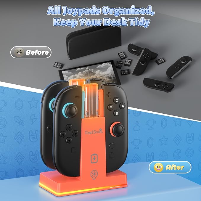 FASTSNAIL Switch 2 Controller Charger Dock for Nintendo Switch 2 for JoyCon - Image 4