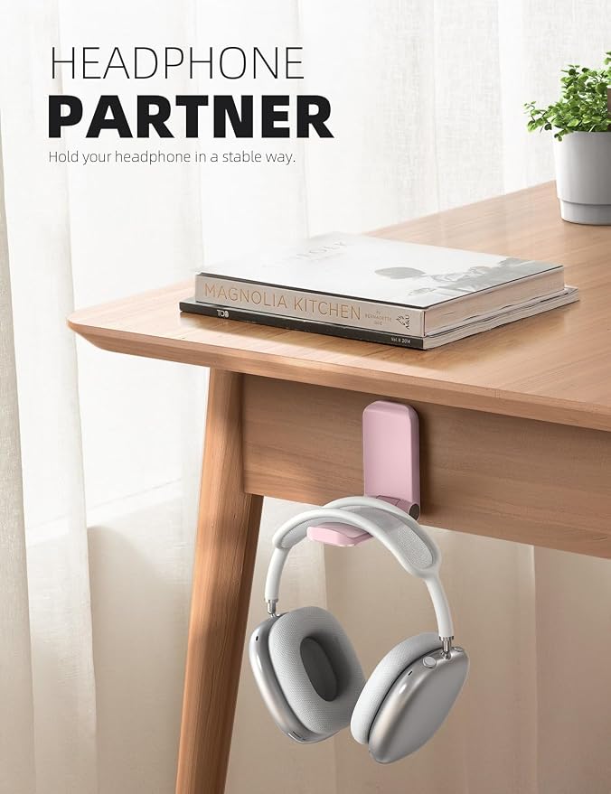 Lamicall Headphone Stand, Sticky Headset Hanger, Adhesive Headphone Holder - Image 2