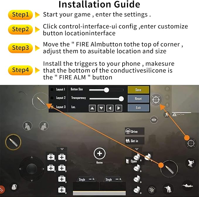 Newseego for PUBG Mobile Game Controller Trigger, Upgrade Version PUBG Mobile Game Trigger Double Sensitive Aim & Shoot Keys Buttons for Rules of Survival/PUBG Triggers for All Smartphone-Black - Image 8
