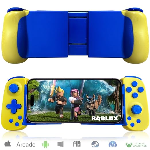 arVin Wireless Game Controller for iPhone 15/15 Plus/15 Pro/15 Pro Max/14/13/12/iPad/Android/Samsung Galaxy 23/22/21/Tablet/Switch/PS4/PC Gamepad with Hall Effect Joystick/Turbo/6-Axis Gyro/Vibration by arVin