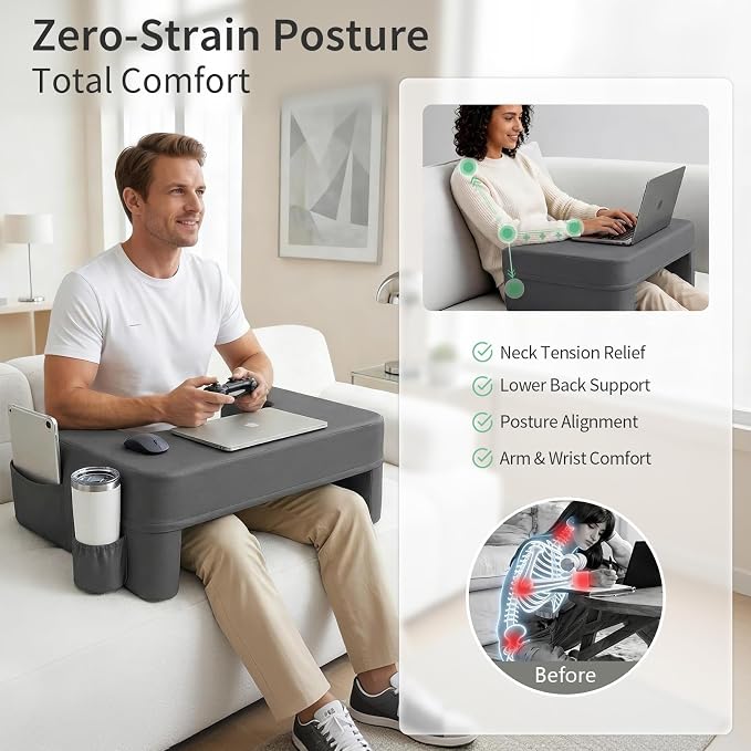 septsun 28" Oversized Lap Desk Pillow, Couch Laptop Desk for Big and Tall - Image 3