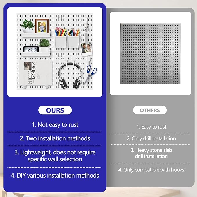 Pegboard Combination Kit, Modular White Wall Organizer | 4 Pegboards & Accessories, Gaming Office Wall Storage, Crafts Displays - Image 6