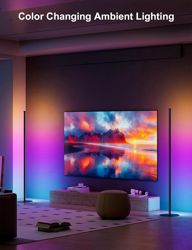 Corner Floor Lamp, Upgraded Corner Lamp APP and Remote Control, 16 Million Colors and Warm White, Music Sync, Timing Function, Color Changing Ambient Light for Living Room Bedroom Gaming - Image 7