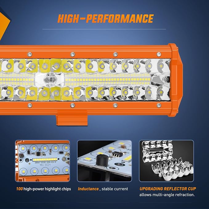 Nilight LED Light Bar 12Inch 300W Flood Spot Combo Triple Row Driving Lamp - Image 3