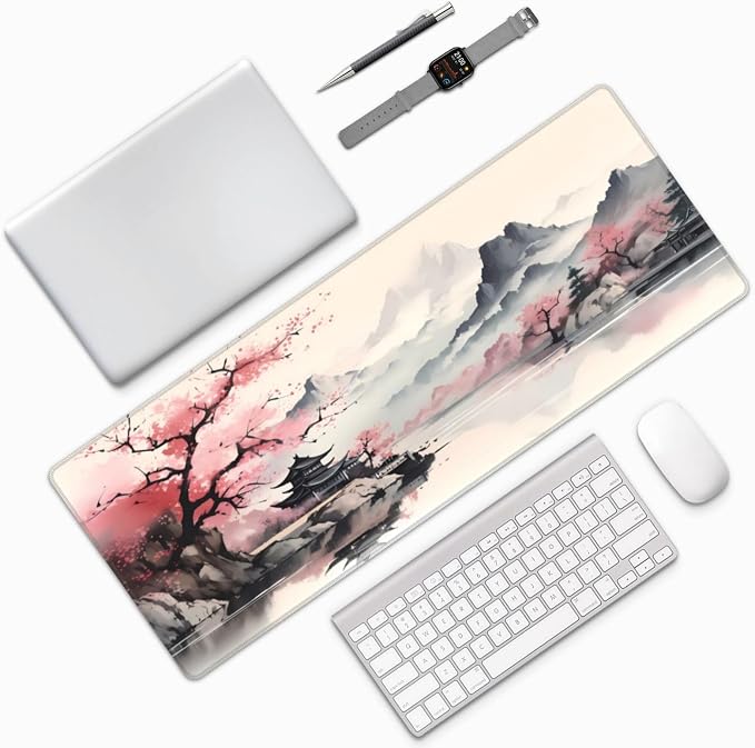 Gaming Mouse Pad Desk Pad,Extended Big Mouse Pad,31.5x11.8 Inch Long Computer Keyboard Mouse Mat Mousepad with 3mm Non-Slip Base and Stitched Edge for Gaming and Office - Image 9