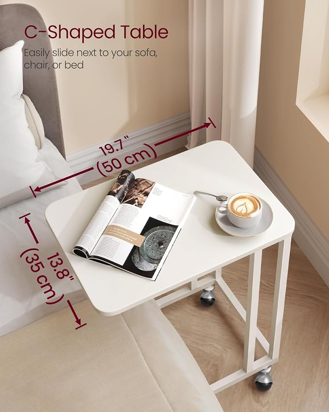 VASAGLE C Shape End Table for Couch or Sofa, Industrial Small Side Table - Image 3