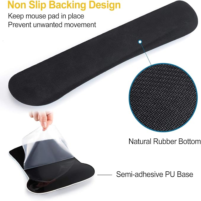 ToLuLu Keyboard Mouse Pad Wrist Rest Set, Gel Ergonomic Mouse Pads for Computer Laptop Office Home, Comfortable Mousepad Keyboard Wrist Support Memory Foam for Easy Typing Pain Relief, Nice Sunflower - Image 6