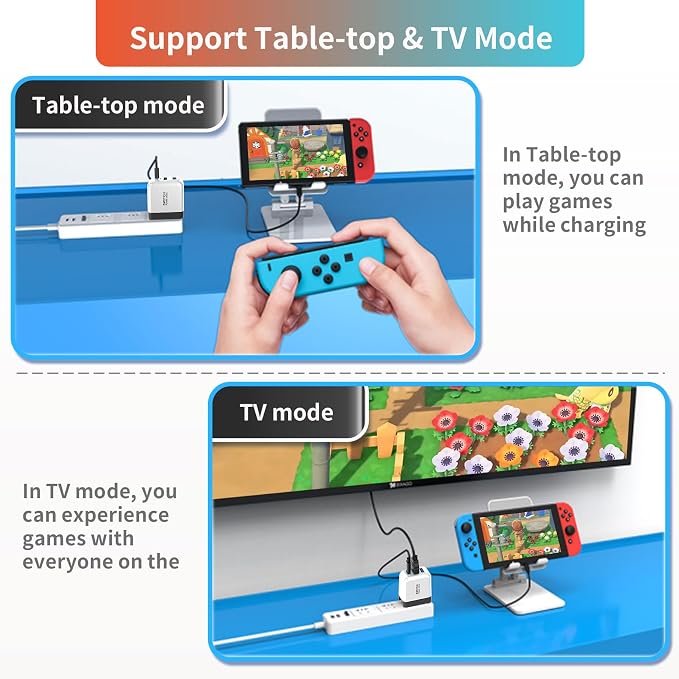 Switch Dock Charger for Nintendo Switch, Mirabox 36W Portable TV Docking Station with 4K@60Hz HDMI/USB2.0/PD USB-C Fast Charging Ports, Full-Featured USB-C Cable Included - Image 5