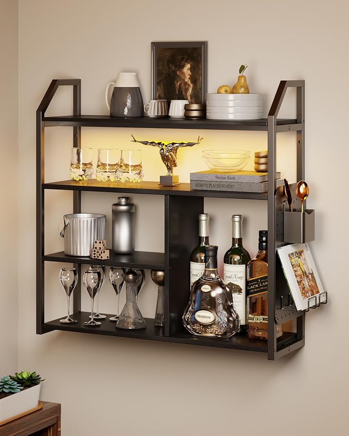 Floating Shelves with LED Light, 31.5" Wall Mounted Display Shelf by Unknown