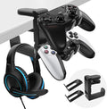 3 In 1 PC Gaming Headphone & Controller Stand Holder, Clamp On Headset Hanger with 360° Rotation Hook, Under Desk Cable Clip Organizer Earphone Storage Rack, Universal XBOX PS5 PS4 Switch Gift, Black by Unknown