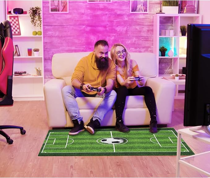 Gaming Chair Mat for Hardwood Floor 36"X 48" Heavy Duty Office Desk Chair Rug for Under Game Rolling Chairs Computer Decor Protect Mats Low Pile Non-Slip Rubber for Carpet & Tile Floor-Soccer - Image 7