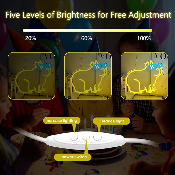 Capybara Neon Sign, Dimmable Cool Capybara LED Wall Light for Room Decor - Image 2
