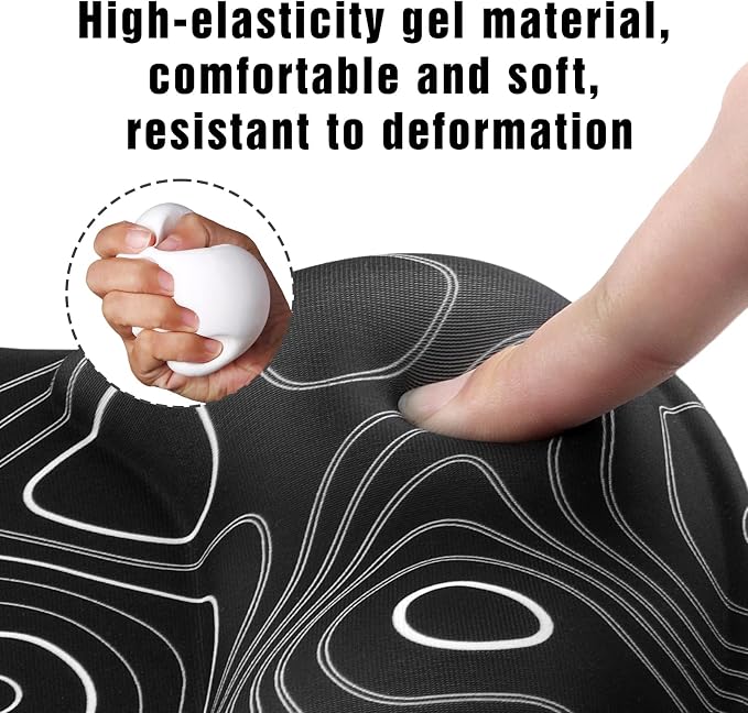 Ergonomic Mouse Pad with Wrist Rest - Gel Wrist Support Mousepad with Non-Slip PU Base for Computer, Laptop, Office & Home - Image 4