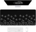 Auhoahsil Desk Mat, Ultra Large Mouse Pad, XXL Gaming Mousepad, Pretty Desk Pad, Big Extended Full Size Desktop Desk Matt for Keyboard, Laptop & Computer, 35.5 x 15.7 in, Minimalist Flower Black by Auhoahsil