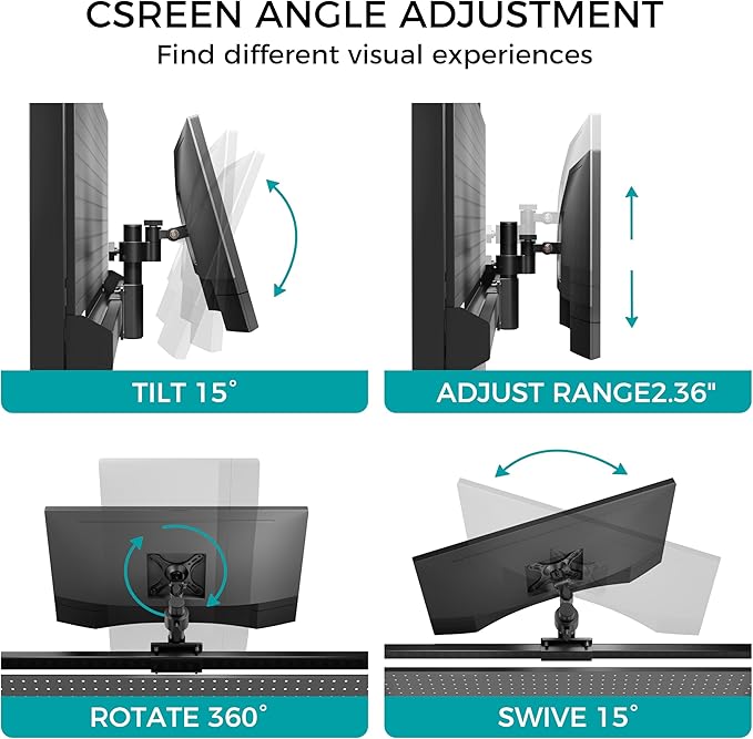 EUREKA ERGONOMIC Desk Pegboard Dual Monitor Stand 59x34 Black | Large steel pegboard with dual monitor stands, LED lighting, privacy panel and modular accessories for gaming desks - Image 6