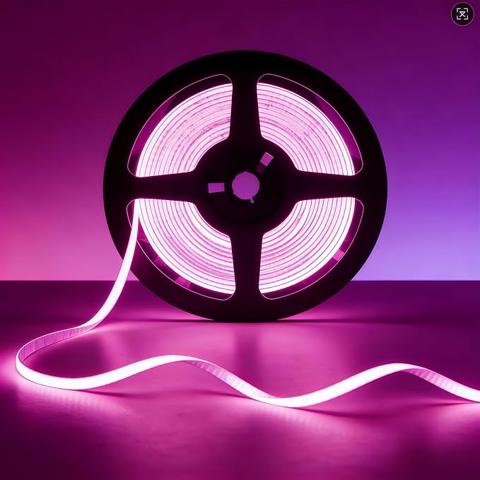 3mm Ultra-Narrow 5V USB COB LED Strip Self-Adhesive for Cabinet Gap Gaming Desk Decor (Pink, 2ft) - Image 8