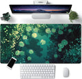 Lily Desk Mat Green Mouse Pad Large Cute Pond Desk Pad Gaming Mousepad XXL 31.5''X15.7'' Plant Aesthetic Extended Big Keyboard Mouse Mat Kawaii Gift for Office Decor by CYZFF