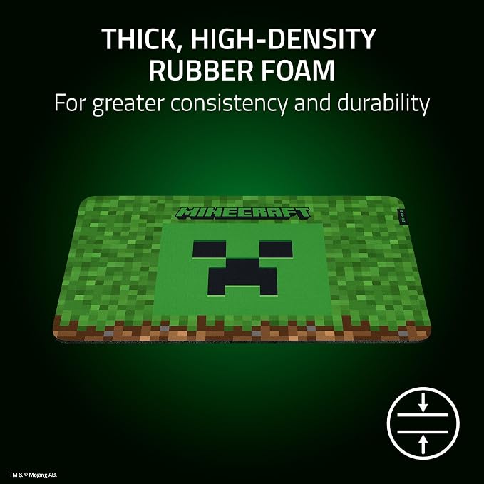 Razer Gigantus V2 Cloth Gaming Mouse Pad (Medium), Minecraft Edition | Textured MicroWeave Cloth Surface, Thick, High-Density Rubber Foam, Non Slip Base - Image 5