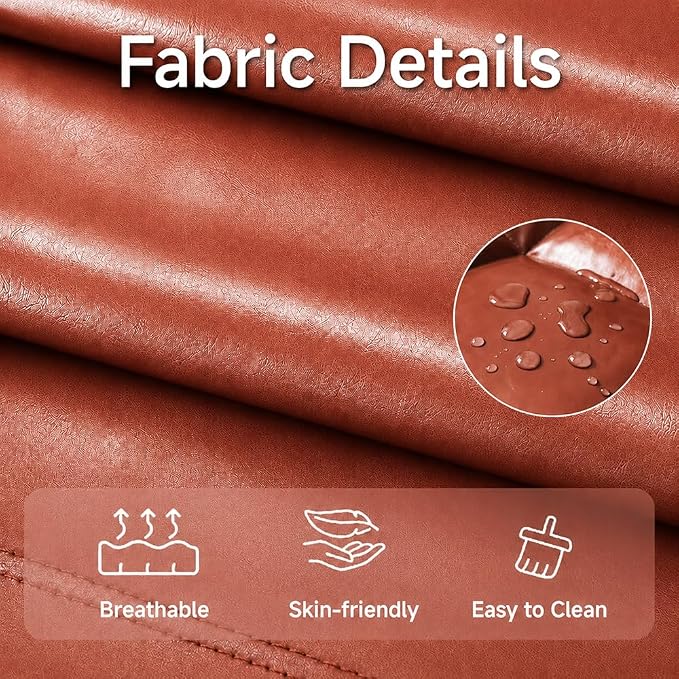 Floor Chair with Back Support, 42-Position Adjustable Gaming Chair for Adults, Faux Leather Floor Lounger, Reading Chairs with Neck Support, Foldable Floor Seat for Sleeping, Gaming (Wine Red) - Image 6
