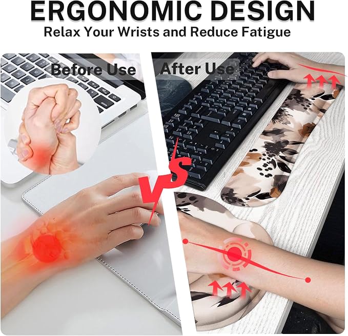 Britimes Ergonomic Mouse Pad Set with Wrist Rest, Boho Tribal - Image 5