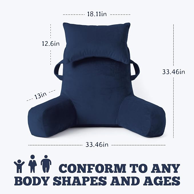 Reading Pillow for Bed,Back Pillow for Bed Sitting Up,Lumbar Support Pillow - Image 2