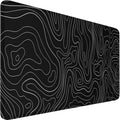 Large Extended Gaming Mouse Pad, 31.5x15.7 inch Computer Keyboard Mouse Mat, Water Resist Non-Slip Mousepad Rubber Base Long XXL Desk Mouse Pad for Gaming, Office & Home, Black White Lines by Naukay
