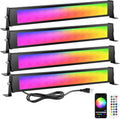 RIGIDON 4 Pack 28W LED Wall Washer Light, Dimmable Music Sync RGB Light Bar by RIGIDON