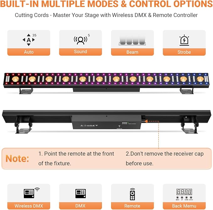 Battery Powered 150W 240LED Stage Wash Light Bar for DJ Party - Image 5