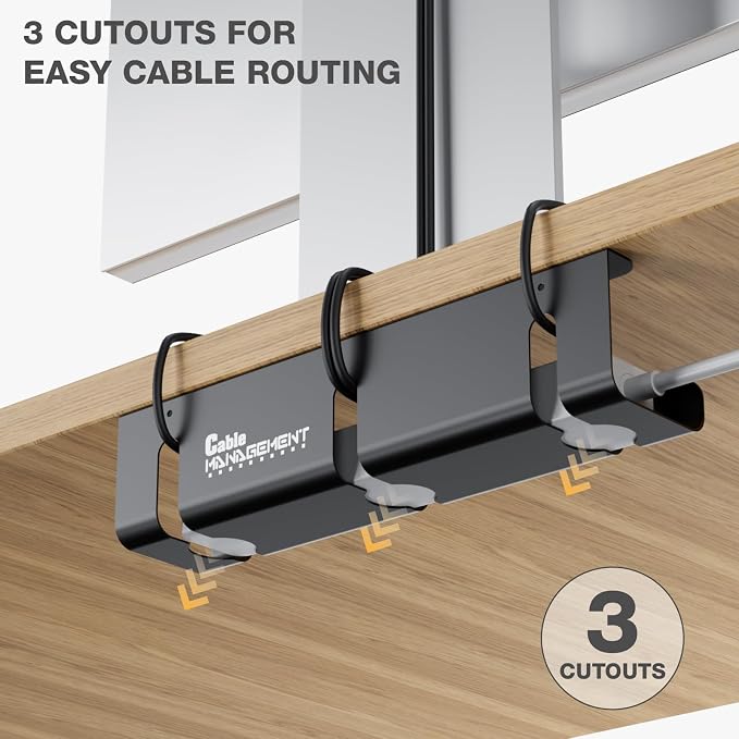 Under Desk Cable Management Tray 2-Pack 16" Cable Organizer - Image 2